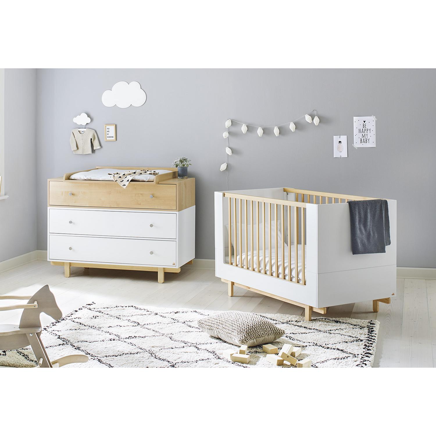 Pinolino, Komplett-Babyzimmer, Boks (Babybett, Wickelkommode)