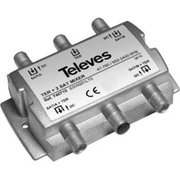 Televes Commutatore ESW 201 a singola alimentazione con filtro LTE 2x SAT / Terrestre (Cavi antenna), Cavo antenna