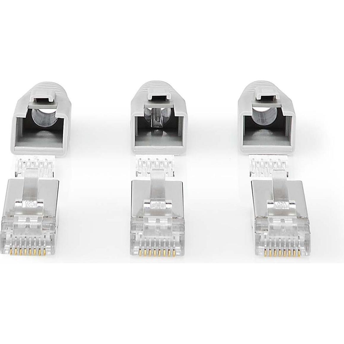 Nedis CCBW89380GY Spina RJ45 Pass Through Fixed/Split FTP CAT6a Straight Placcato oro 10 pz. (CAT6a), Cavo di rete