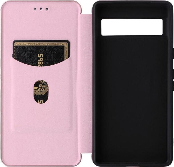Produktbild Cover-Discount Google Pixel 7a - Carbon Look Flip Case rosa (Google Pixel 7a)