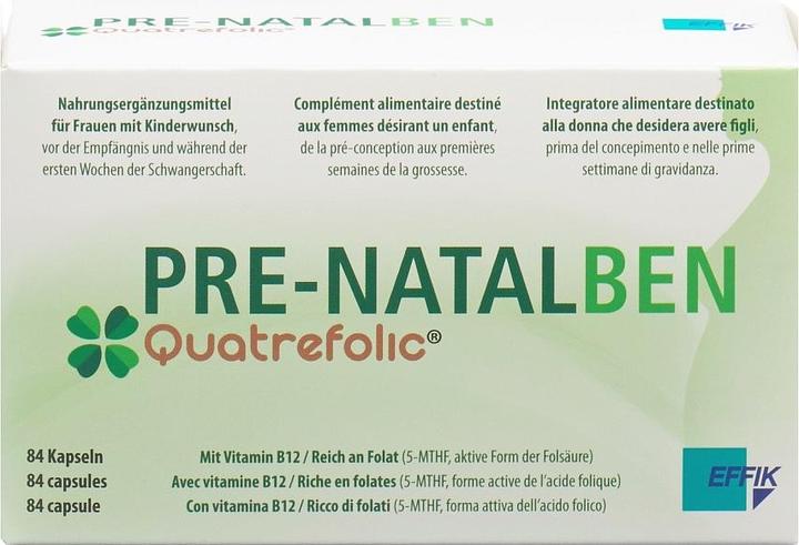 Nutritional values and ingredients Natalben PreNatalben Quatrefolic (84 pcs., Capsules, 65 g)