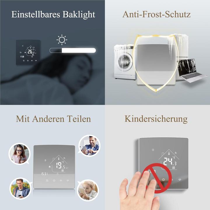 Produktbild Beok controls Smart Thermostat TGR85WIFI-WPB für Fussbodenheizung (WiFi-kompatibel)