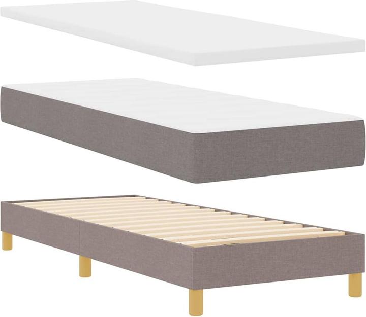 Actual product image VidaXL Box spring bed with mattress fabric taupe (80 x 200 cm)