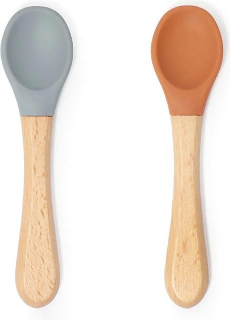 Actual product image Soina Silicone spoon set with bamboo handle
