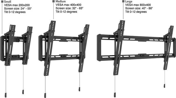 Immagine prodotto Multibrackets Staffa a muro 40-86", metallo, nero, max 60 kg (Muro, 60 kg, 40" - 86")