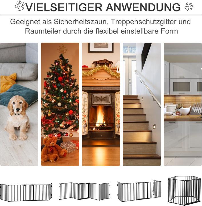 Immagine prodotto PawHut Absperrgitter Stahl, Kunststoff Schwarz