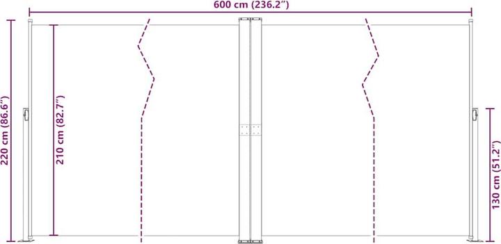 Produktbild vidaXL Seitenmarkise (6 m)