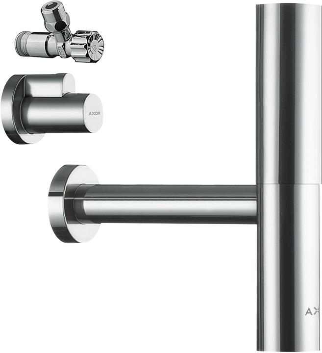 Axor Designsiphon Set FLOWSTAR mit Eckventilen chrom (Ablaufgarnitur, 1 1/4")