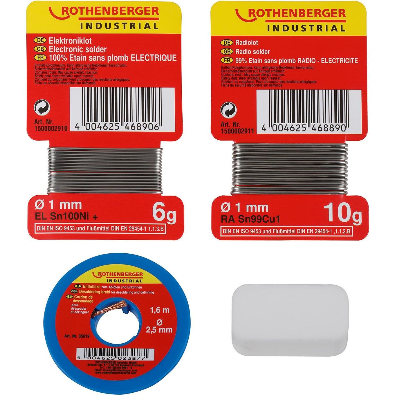 Rothenberger Set di elettronica radio industriale senza piombo Saldatura, senza piombo (Saldatura), Accessori per saldatore