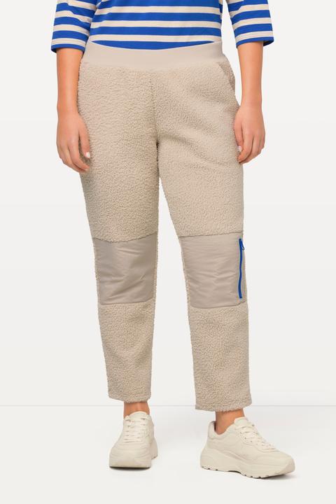 Immagine prodotto Ulla Popken Pantaloni di morbidissimo teddy con cintura elastica e toppe all'altezza delle ginocchia (46, 48)