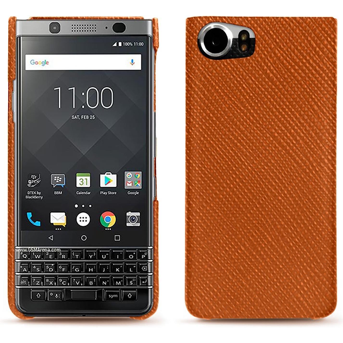 Noreve Lederschutzhülle (Blackberry KEYone), Smartphone Hülle, Orange