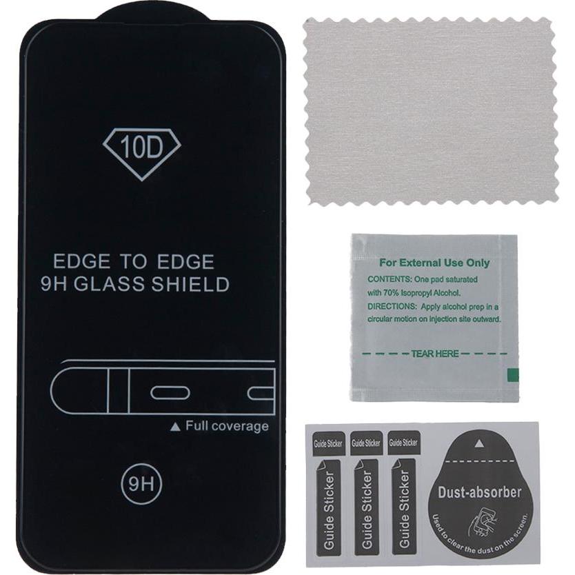 OEM Gehärtetes Glas 10D für Xiaomi 14T / 14T Pro schwarzer Rahmen, Mobilgerät Ersatzteile, Schwarz