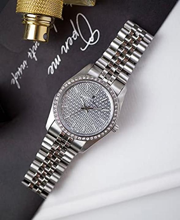Actual product image Jacques du Manoir Inspiration Glamour Analog Quartz Watch with Stainless Steel Bracelet (Analogue wristwatch, 34 mm)
