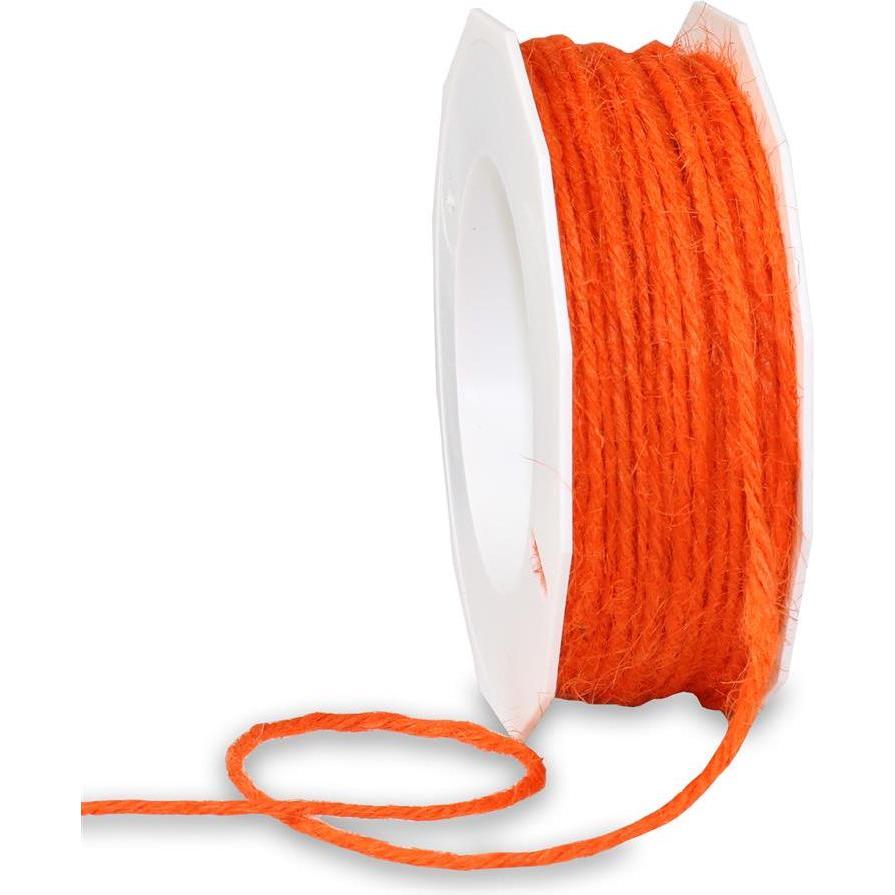 Präsent, Geschenkverpackung, Kordel Jute matt orange 2,0 mm x 25,0 m (Geschenkband)