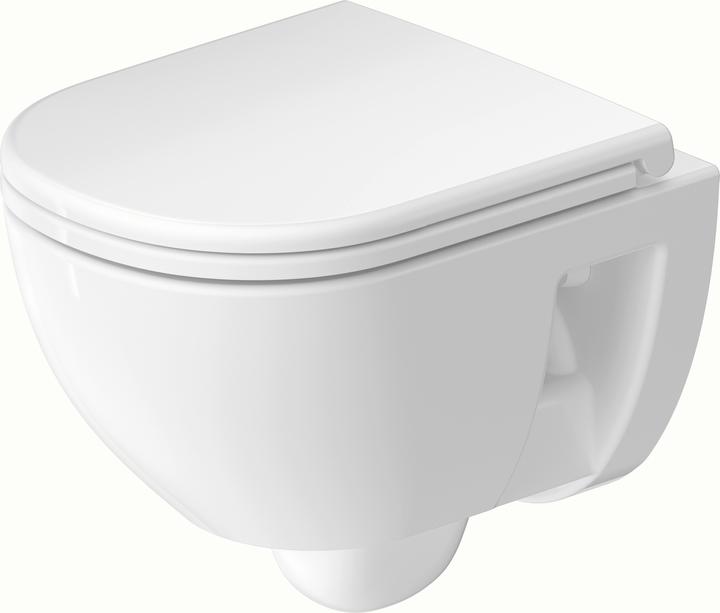 Image du produit Duravit WC suspendu D-Code Compact, chasse d'eau basse, rimless, 370x480x360mm, blanc brillant