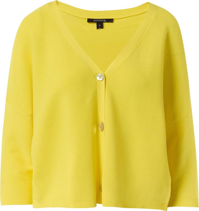 Image du produit Comma Strickjacke Strickjacke im Boxy-Look mit Perlmuttknopf (XS)