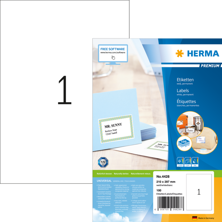 Herma Universele etiketten A4