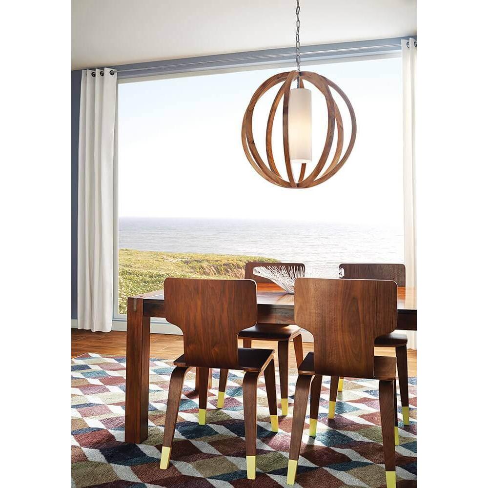 Thumbnail - Elstead Lighting, Pendelleuchte, Allier Hängeleuchte E27 72cm Helles Holz, Stahl gebürstet (E27)