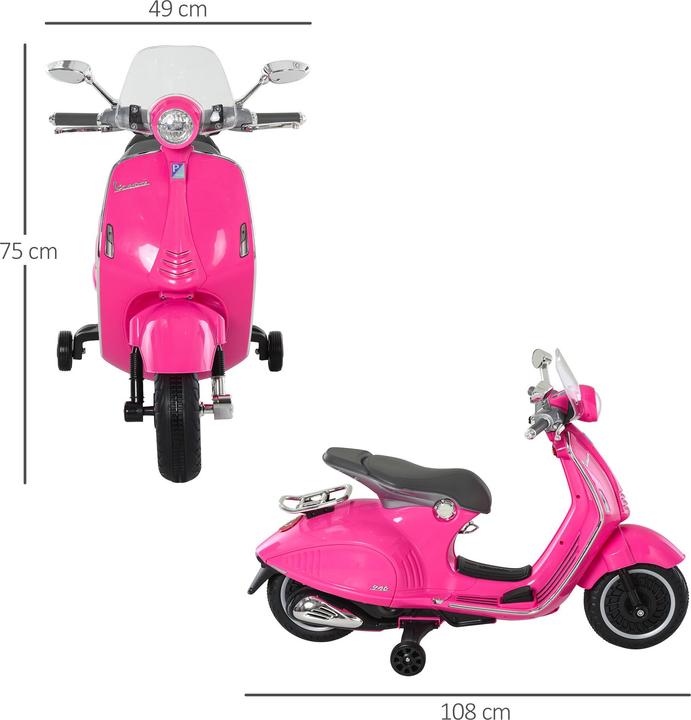 Image du produit Homcom Elektrofahrzeug Kunststoff, Metall Rosa (6 V)