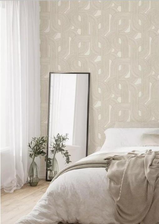 Actual product image Rasch WALLPAPER 868111 GOLD WHITE GEOM