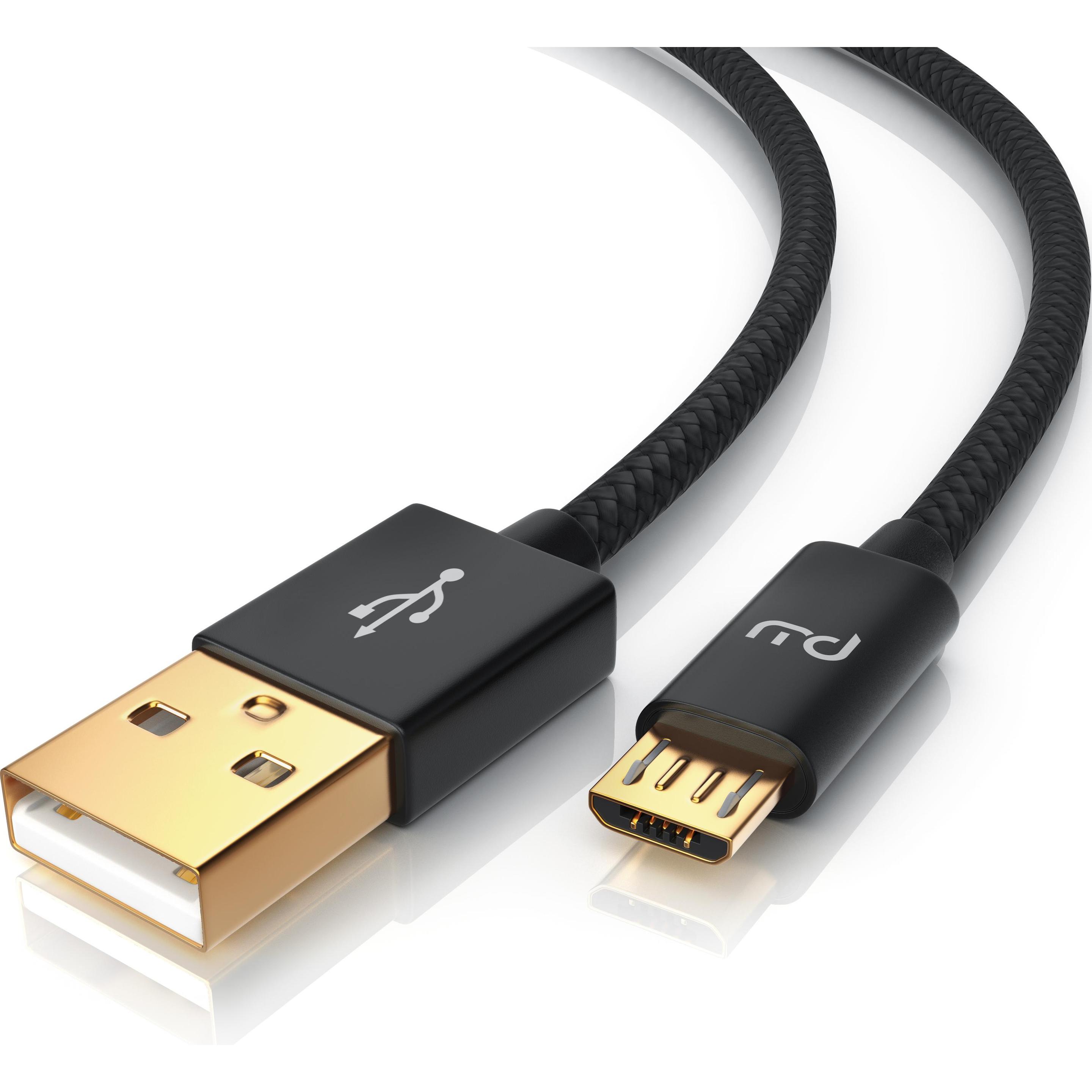 Primewire Micro USB Kabel - 2,4A MicroUSB Schnellladekabel, Nylon, Metallstecker, Datenkabel Ladekabel (3 m, USB 2.0), U...