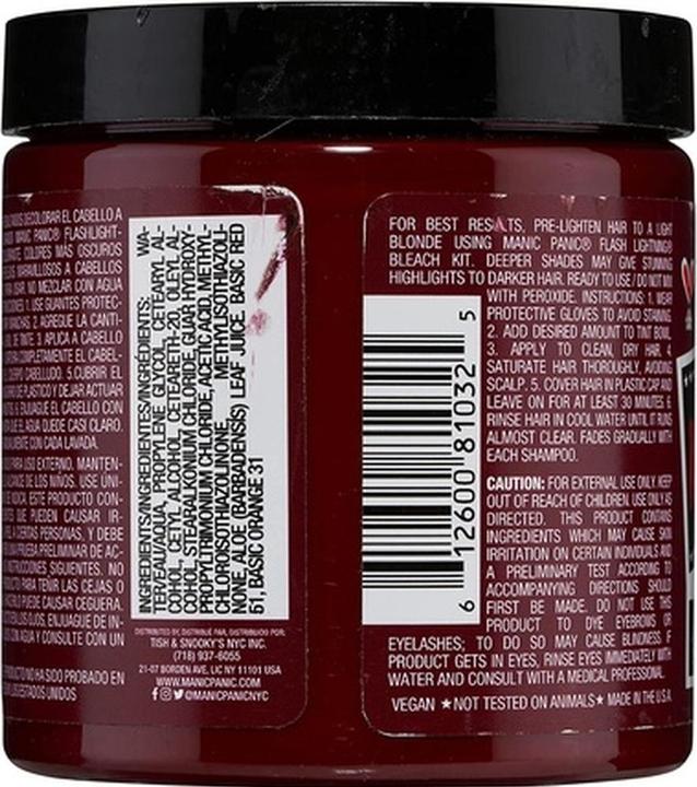 Immagine prodotto Skybound Tintura per capelli classica in crema ad alta tensione da 8 once rosso vampiro (Rosso vampiro)