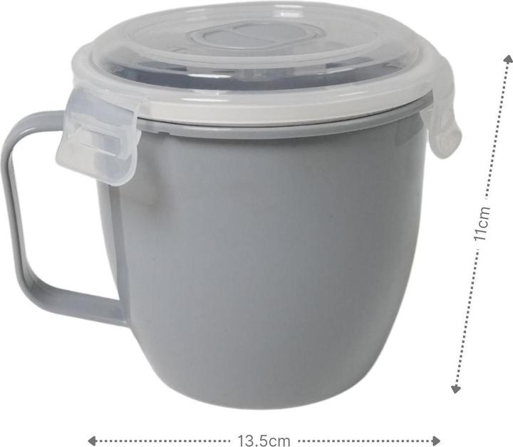 Produktbild Hobby Mikrowellen-Tasse mit Henkel Mikrowellen-Becher Lunchbecher Suppen-Mug (620 ml, 1 x)