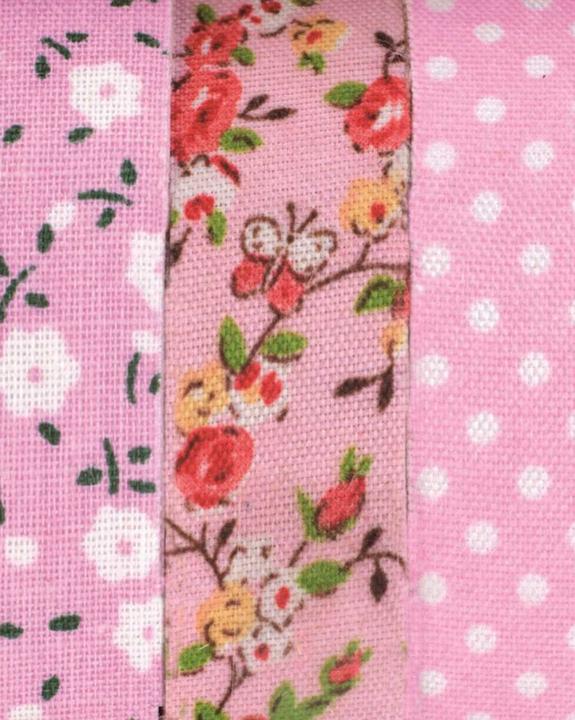 Produktbild Glorex Textilbänder selbstklebend rosa