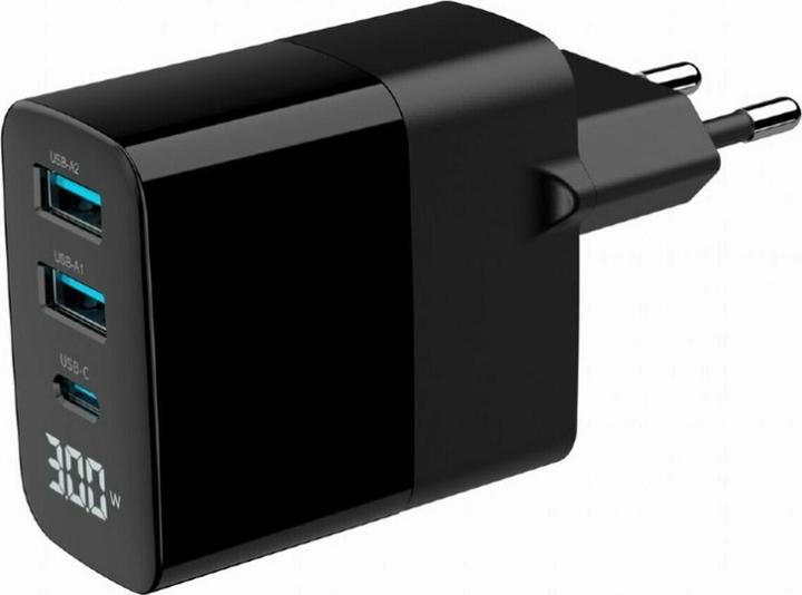 Produktbild Gembird Chargeur secteur - 1x USB-C + 2x USB-A 30W (Noir) (30 W, 3 Ports)