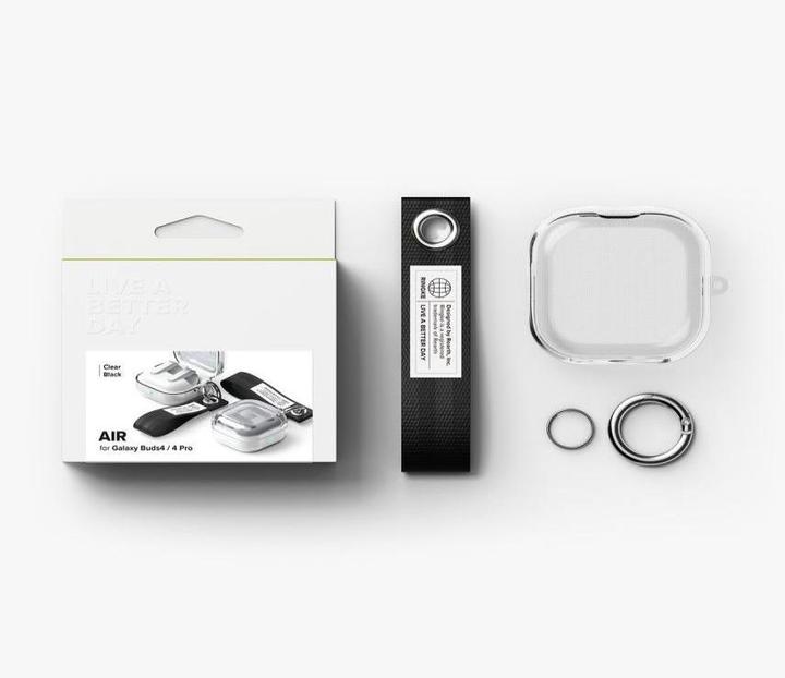 Produktbild Ringke Air Galaxy Buds 4 / 4 Pro Clear/Black (AUX Kabel)