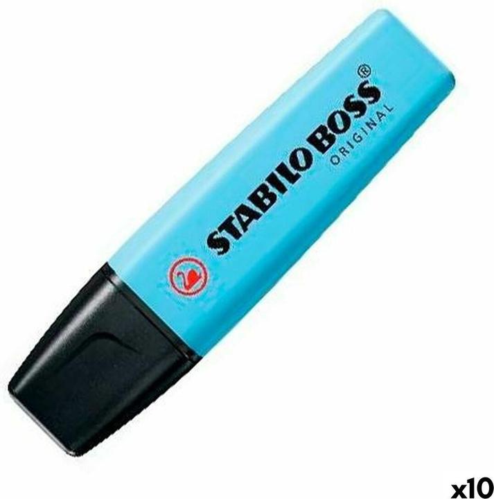 STABILO Textmarker - BOSS ORIGINAL Pastel - 10er Pack - himmlisches Blau (10x)