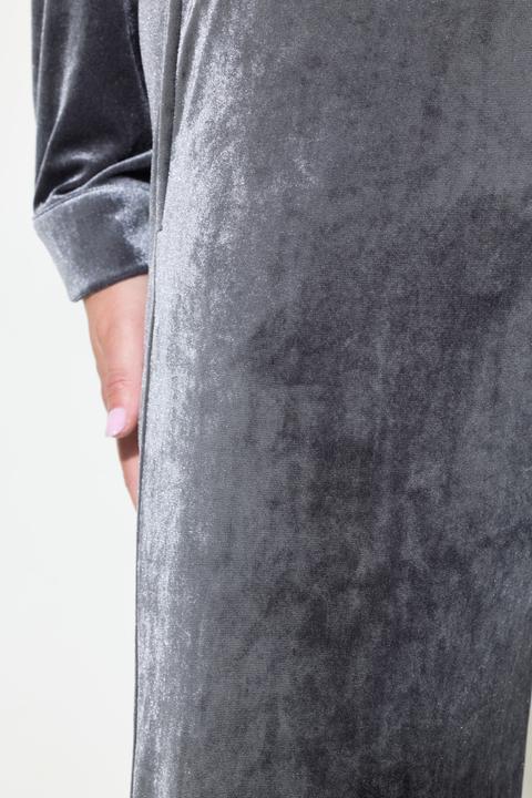 Actual product image Miamoda Velvet pants with wide legs and semi-elastic waist (50)
