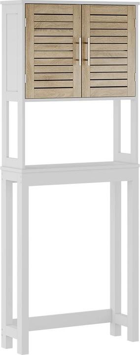 Vicco Toilettenschrank Looma, Weiss/Eiche, 70 x 180 cm mit 2 geschlossenen Fächern (70 x 23 x 180 cm)