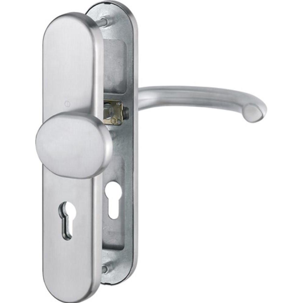 Hoppe, Türgriff + Fenstergriff, Schutzgarnitur Marseille E86G/3331/3310/1138Z Edelstahl F69 72 mm 41-46 mm (Türgriff)