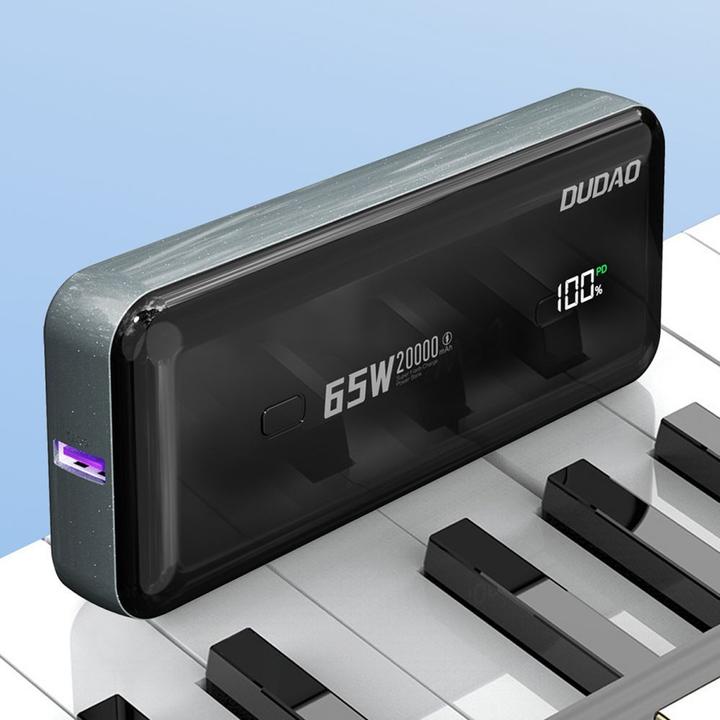 Produktbild Dudao K65 Powerbank mit USB-A/USB-C-Display 20000 mAh 65 W – Schwarz (20000 mAh, 65 W, 65 Wh)