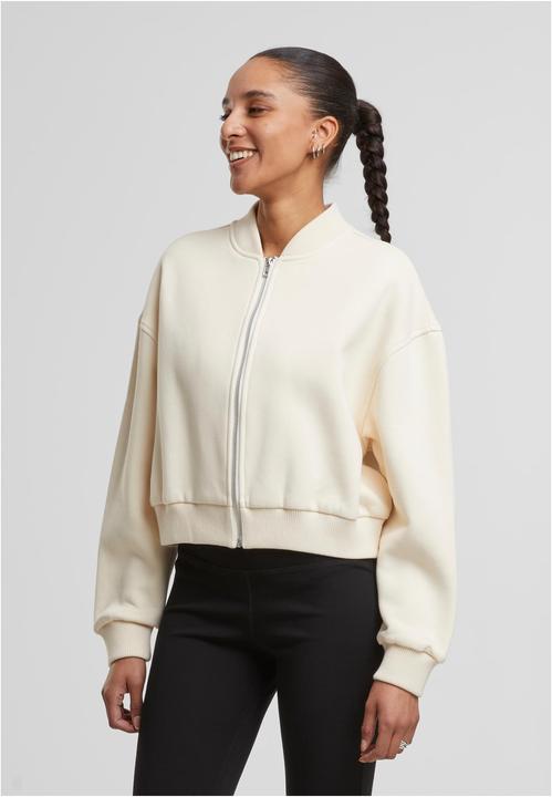 Image du produit Urban Classics Ladies Short Sweat Zip Jacket whitesand L (L)