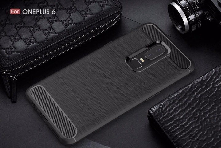 Actual product image Screenguard OnePlus 6 Cover Carbon Brushed Soft TPU (OnePlus 6)