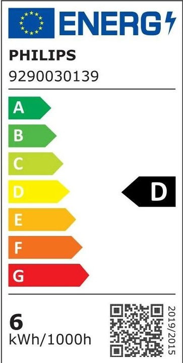 Energy Label Philips transparent (E14, 5.90 W, 806 lm, 1 x, D)