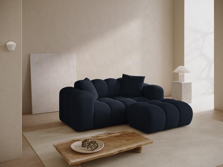 Actual product image Cosmopolitan Design Velvet Pouf, "Treno", 1 Seat, Dark Blue, 90x70x42 Made in Europe