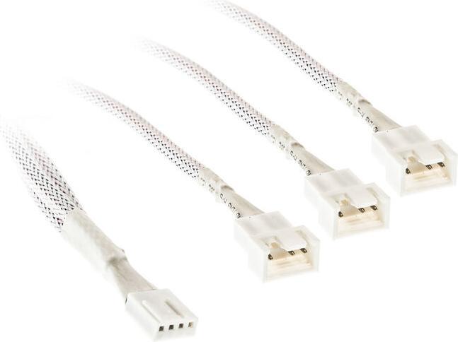 Produktbild Kolink 1-3 PWM Lüfter Splitterkabel - 35cm, geflochten, weiss (35 cm, 4 pin PWM)