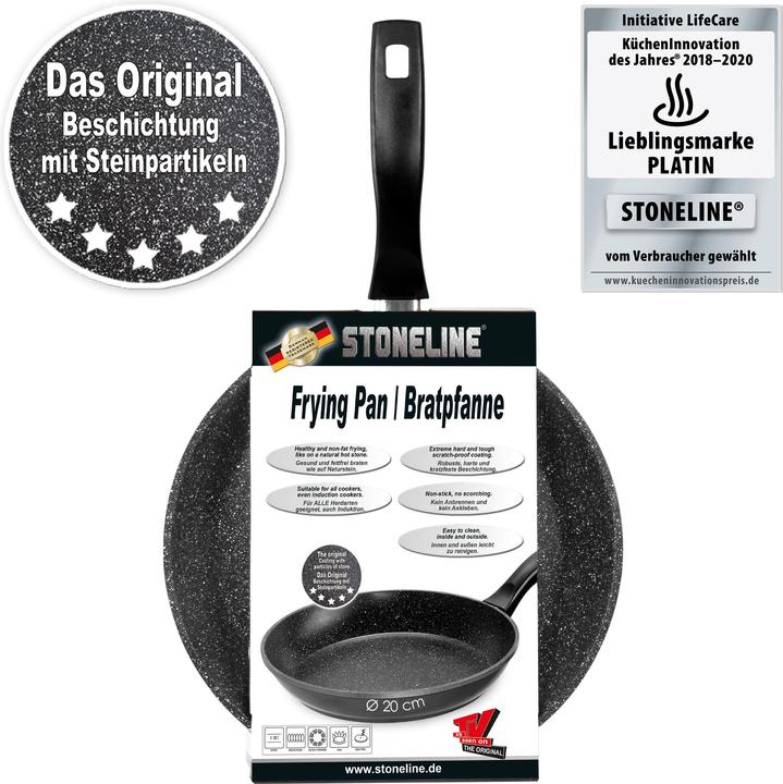 Produktbild Stoneline Pan 6840 Frying, Diameter 20 cm, Suitable for induction hob, Fixed handle, Anthracite (Bratpfanne, Aluminium, 20 x 8 cm)