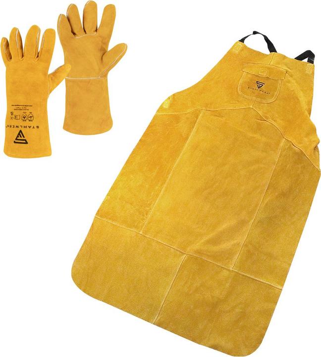 Produktbild Stahlwerk Schweisserschutzkleidung Set Schweisserschürze + Schweisshandschuhe dick