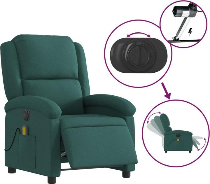 Actual product image vidaXL Massage chair electric fabric