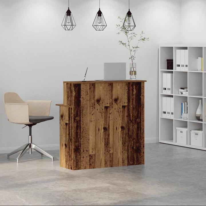 Actual product image vidaXL Reception counter in reclaimed wood look 100x50x103.5 cm wood-based material