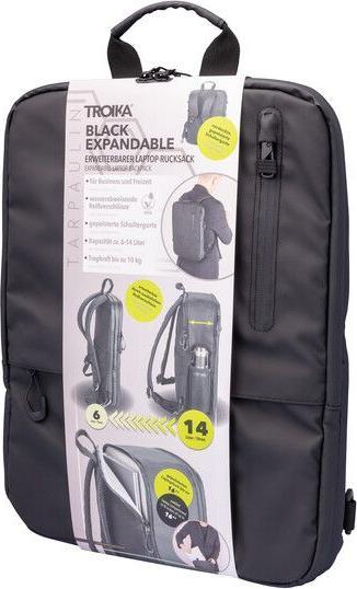 Immagine prodotto Troika BLACK EXPANDABLE Sac à dos pour ordinateur, noir (6 l)