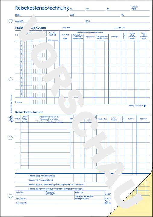 Produktbild Avery Formularbuch "Reisekostenabrechnung", SD, A4 (40 x)