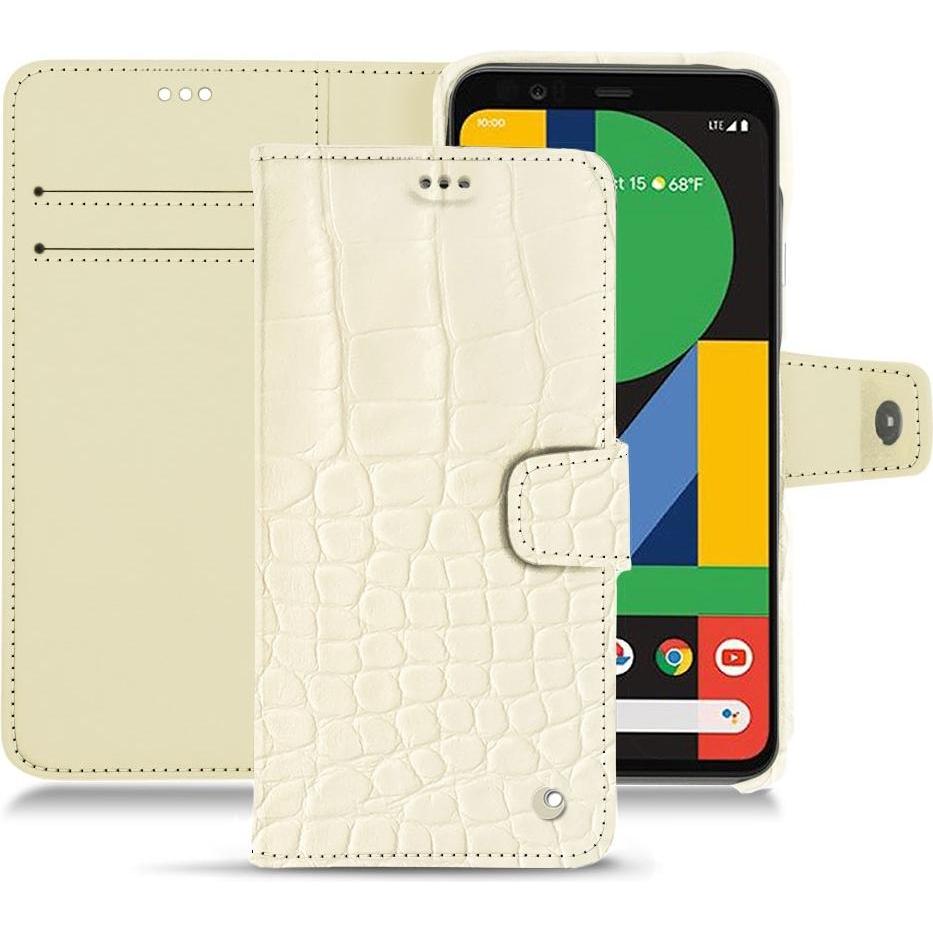 Noreve Lederschutzhülle Wallet (Google Pixel 5), Smartphone Hülle, Weiss
