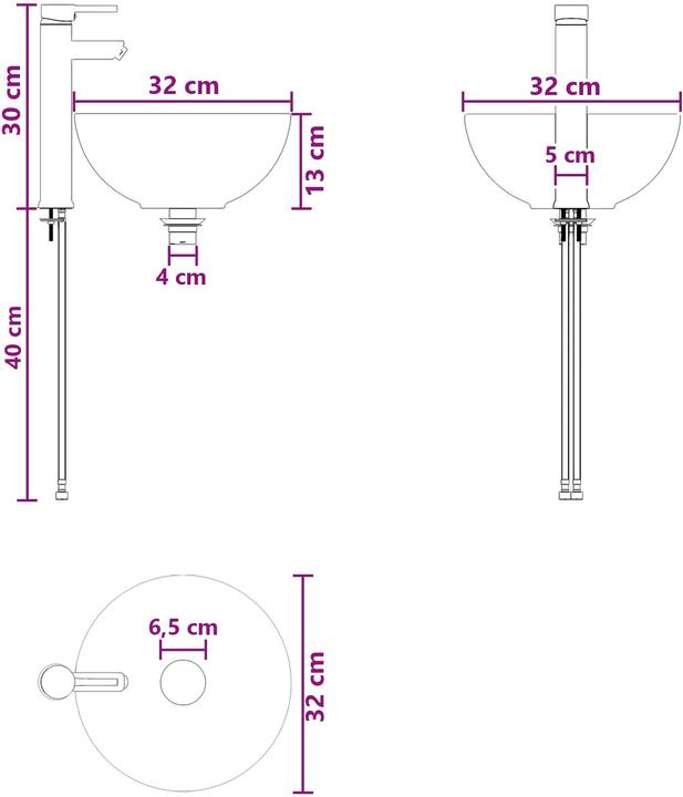 Produktbild vidaXL Indoor Waschschüssel (390 mm, 400 mm)