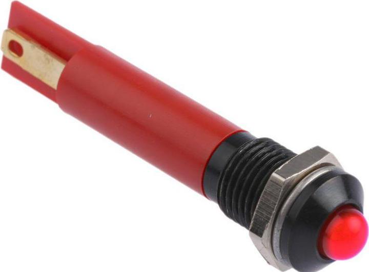 Produktbild RS PRO LED erhaben 8mm schwarz 24Vdc HE rot