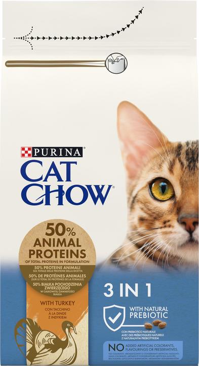 Actual product image Purina ONE CAT CHOW 3 in 1 Turkey 1,5 kg (Adult, 1 pcs., 1500 g)